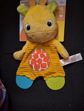 Bright Starts Yellow Plush Giraffe Teething Toy - Soft Sensory Comfort
